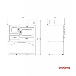 1P34 10 KW - Cuisinière à Bois -Hawa Soldes Magasin cuisiniere bois interstoves 1p34 5