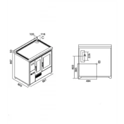 ENRICA 9,3 Kw - Cuisinière à Granulés EVA CALOR -Hawa Soldes Magasin cuisniere granules eva calor enrica 9 4