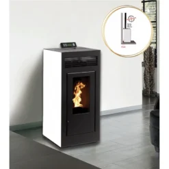 MARINA 13 Kw - Pack Poêle + Conduit Vertical 80/125 - Sortie Concentrique Sur Le Dessus - INTERSTOVES -Hawa Soldes Magasin pack poele conduit vertical concentrique marina 13 2