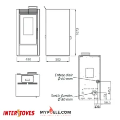 MARINA 14kw - PACK Poêle + Conduit Ventouse - INTERSTOVES -Hawa Soldes Magasin pack poele ventouse interstoves 14 3