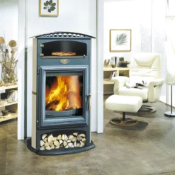 Brûlhaut 14kw - Porte Et Vitre Plate - Bûcher Et Four - Poêle à Bois GODIN