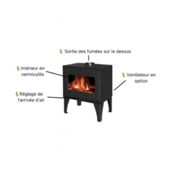 Pack Poêle à Bois + Conduit 150 EDOARDO 10 KW - Poêle à Bois INTERSTOVES -Hawa Soldes Magasin poele bois interstoves pack edoardo 10 3