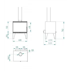 Pack Poêle à Bois + Conduit 150 EDOARDO 10 KW - Poêle à Bois INTERSTOVES -Hawa Soldes Magasin poele bois interstoves pack edoardo 10 4